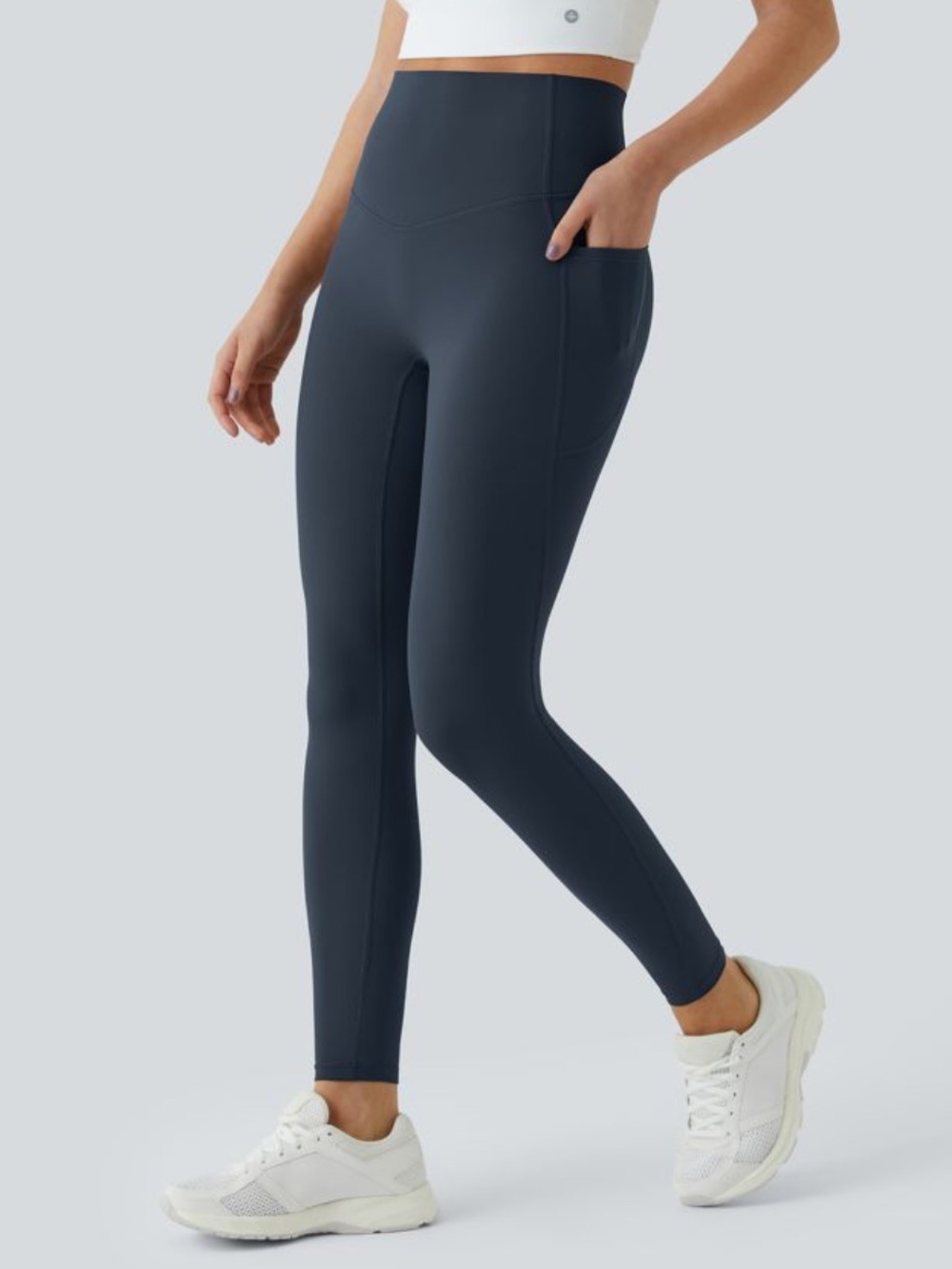 Halara UltraSculpt High Waisted Tummy Control Pocket Shaping Leggings Carbon